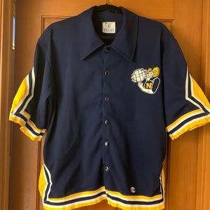 Vintage Navy basketball warmup shirt